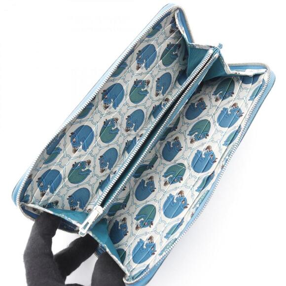 HERMES Blue Leather Wallet - Picture 3 of 9